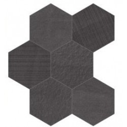 Плитка Italgraniti Sa06Esm Black Esagona Mix 195x225x10