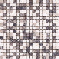 Мозаїка Mozaico De Lux K-Mos Travertino Mix Emperador (15x15)