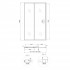 Душові двері в нішу Qtap Taurus CRM201-11.C6 110-120x200 см, скло Clear 6 мм, покриття CalcLess