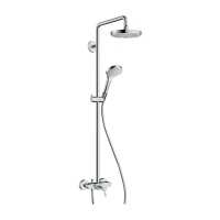 Душова система Hansgrohe Croma Select S 180 2jet Showerpipe зі змішувачем, хром / білий (27255400)