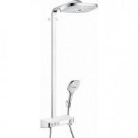 Душова система Hansgrohe Raindance Select E Showerpipe 300 2Jet з термостатом, білий / хром (27126400)