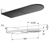 Kludi 648808700 A-QA 2S matt black Верхній душ-250