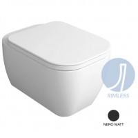 Simas Henges HE18/F85/HE004 Унітаз підвісний чорний матовий