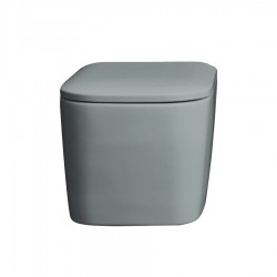 Унітаз підвісний Nic Design Semplice 55х37 см безобідковий, з кришкою, cemento matt, виставковий екземпляр (003699047_005706047)