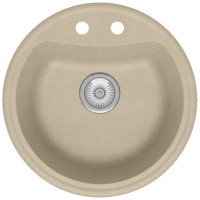 Vayer Мийка кухонна LINGANO кругла 500x500x190 в комплекті з сифоном, колір пісок