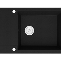Vayer Мийка кухонна VELLO прямокутна 780x500x200 в комплекті з сифоном, чорний моноколор
