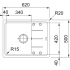 Кухонна мийка FRANKE BASIS BFG 611-62 оборотна, бежева (114.0272.595) 620х500 мм.