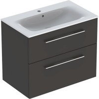 Тумба з умивальником Geberit Selnova Square 501.241.00.1 80 см. Slim rim Anthracite