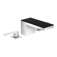 Змішувач для умивальника AXOR MyEdition 70 Chrome на 3 отвори з накладкою, хром/чорне скло (47050600)
