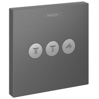 Перемикач Hansgrohe ShowerSelect на 3 клавіші, Brushed Black Chrome (15764340)