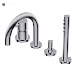Змішувач для ванни Ritmonio Diametro35 S з гарнітуром, Brushed Black Chrome (PR52EG202BLX)