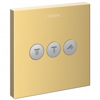 Перемикач Hansgrohe ShowerSelect на 3 клавіші, Polished Gold Optic (15764990)